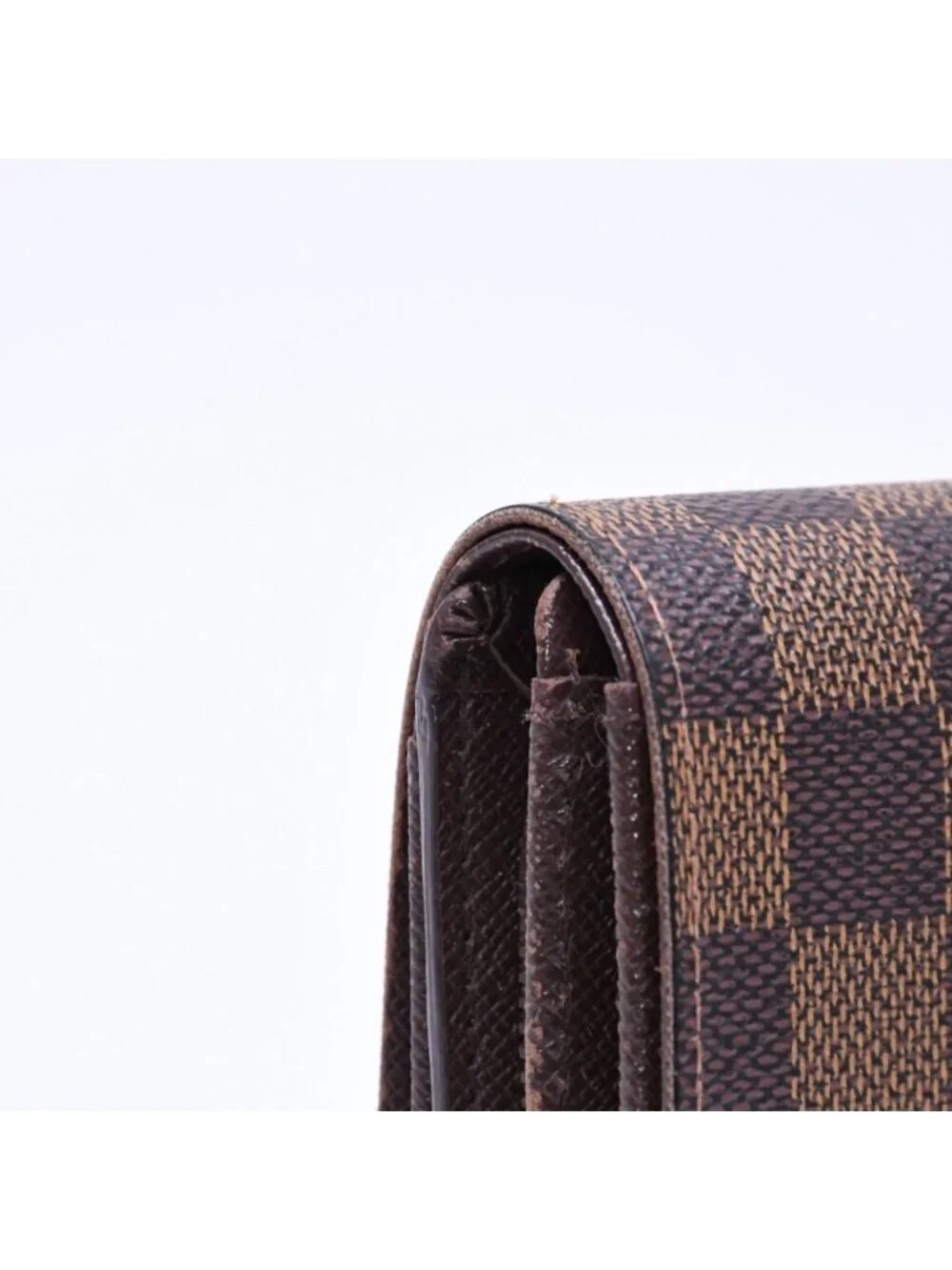 Louis Vuitton Porte Monnaie Pied Tresor Bifold Wallet Damier Ebene Canvas